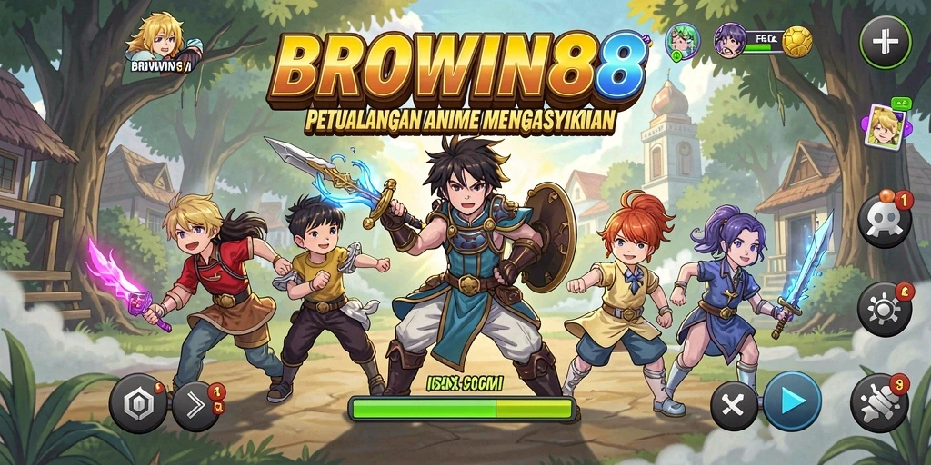 Tampilan aktif dari gameplay BROWIN88 yang penuh warna.
