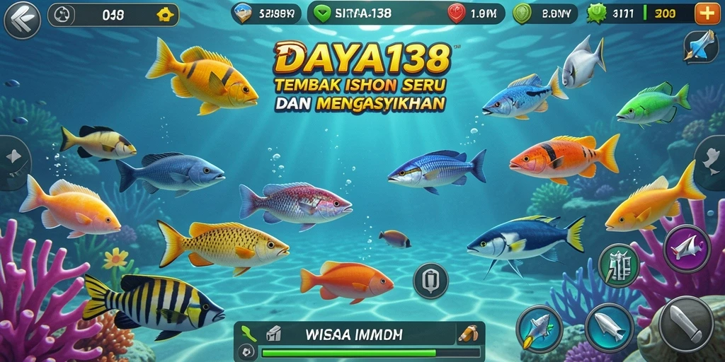 Screenshot utama DAYA138 menampilkan aksi seru dalam permainan Tembak Ikan.
