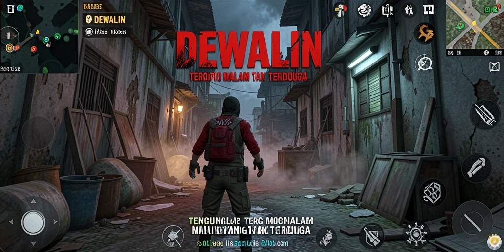 Tampilan gameplay DEWALIN yang mengerikan dan mencekam.