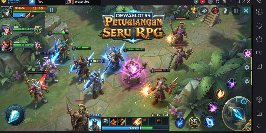 Tangkapan layar DEWASLOT99 menampilkan pertarungan epik dalam dunia RPG.
