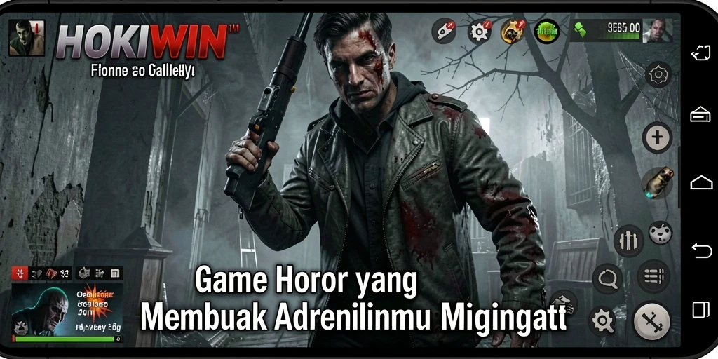 Gameplay HOKIWIN yang menegangkan dengan latar belakang horor.