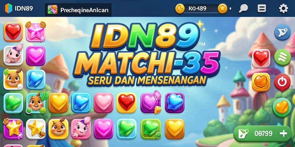 Tampilan gameplay seru dari IDN89 dengan elemen Match-3.
