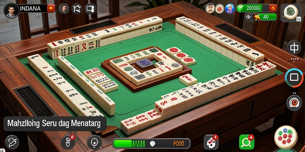 Tampilan grafis menarik dari gameplay Mahjong INDAAA.