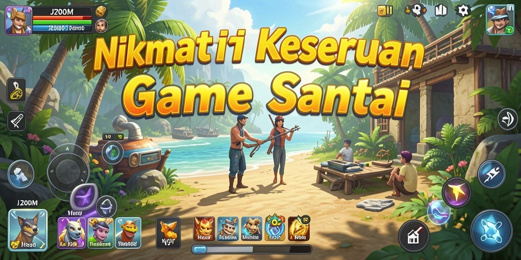 Screenshot utama J200M yang sedang menampilkan gameplay yang seru dan santai.