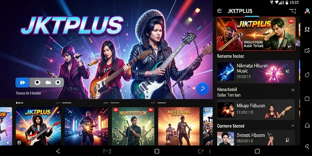 Screenshot JKTPLUS menampilkan layar permainan musik yang menarik.