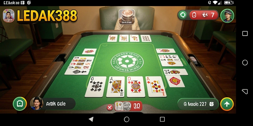Tampilan gameplay LEDAK388 dengan serunya permainan Gaple.