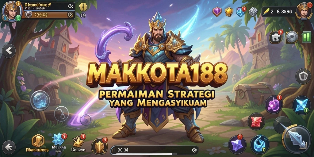 Tampilan gameplay strategis yang menegangkan di MAHKOTA188.