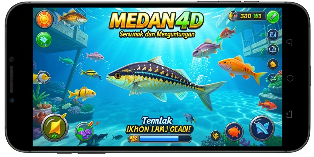 Screenshot gameplay MEDAN4D dengan aksi tembak ikan yang menarik.