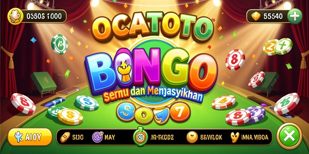 Tampilan screenshot utama OCATOTO yang menggambarkan gameplay menarik Bingo.