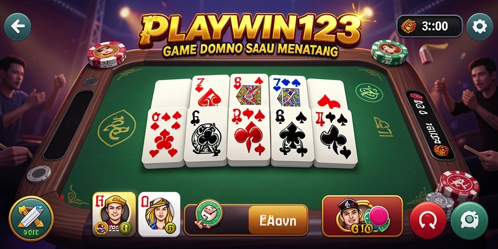 Tampilan menarik dari gameplay Domino PLAYWIN123.