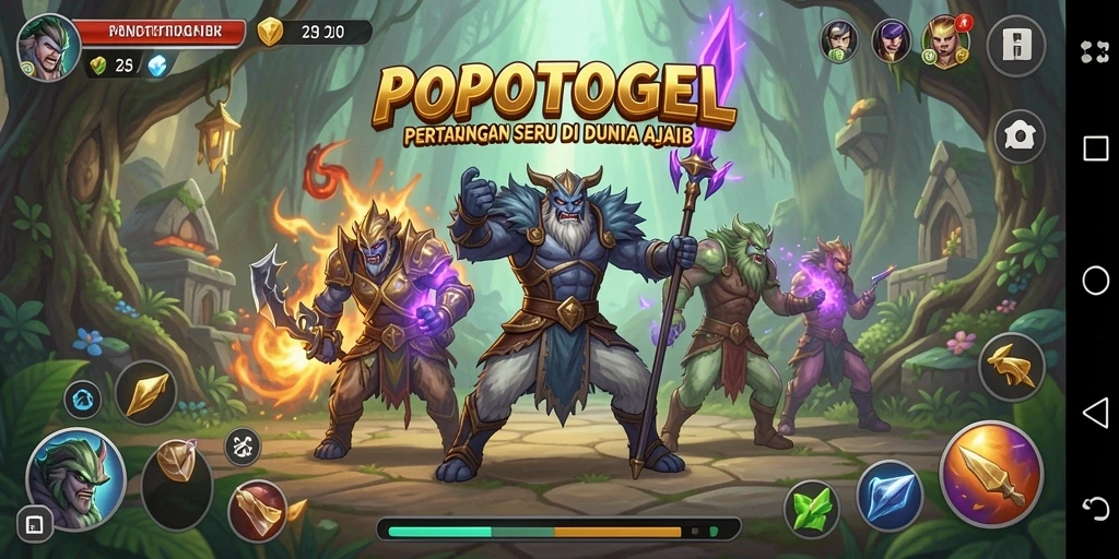 Tangkapan layar menunjukkan aksi pertarungan seru di POPOTOGEL.