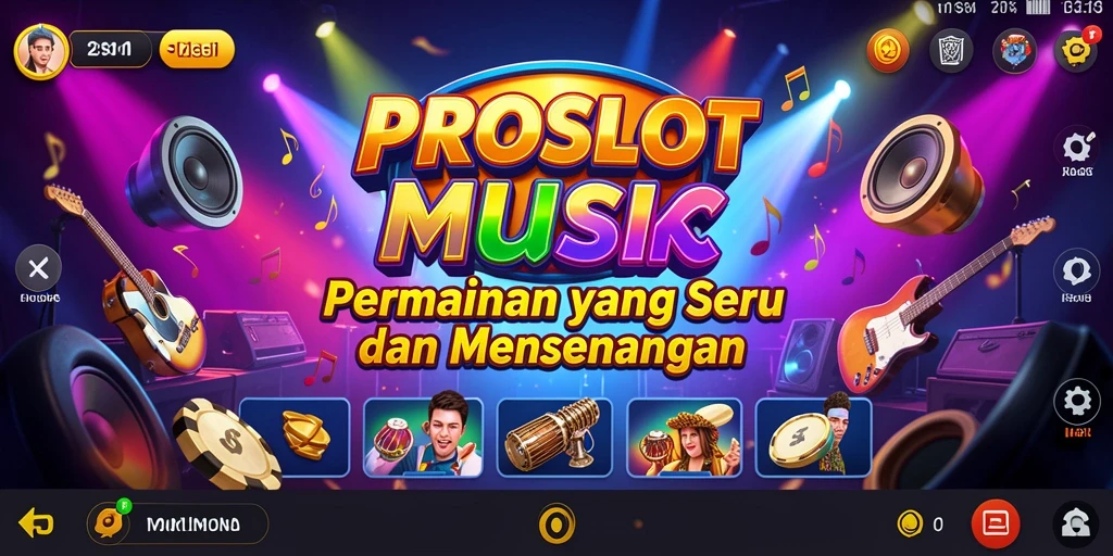Screenshot gameplay PROSLOT yang menunjukkan aksi seru dalam permainan musik.