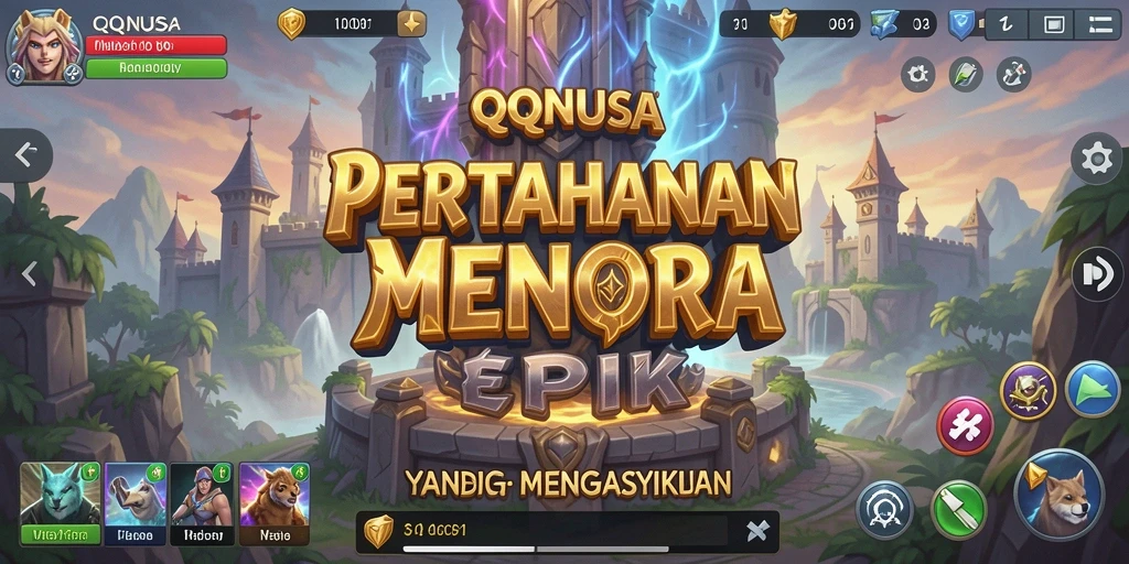 Menampilkan gameplay seru dalam pertahanan menara.
