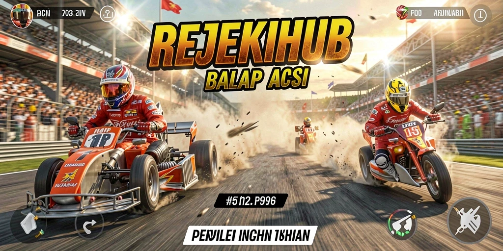 Screenshot gameplay REJEKIHUB menampilkan aksi balap yang mendebarkan.