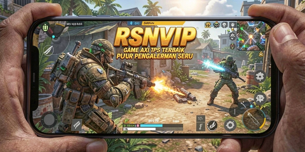 Screenshot gameplay RSNVIP menampilkan aksi menegangkan dari perspektif TPS.