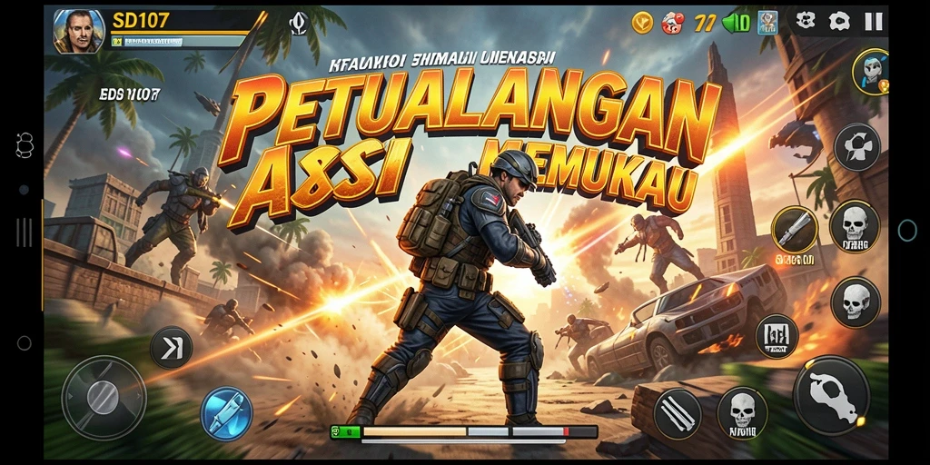 Tangkapan layar gameplay SD107 menampilkan aksi mendebarkan dan grafis menawan.