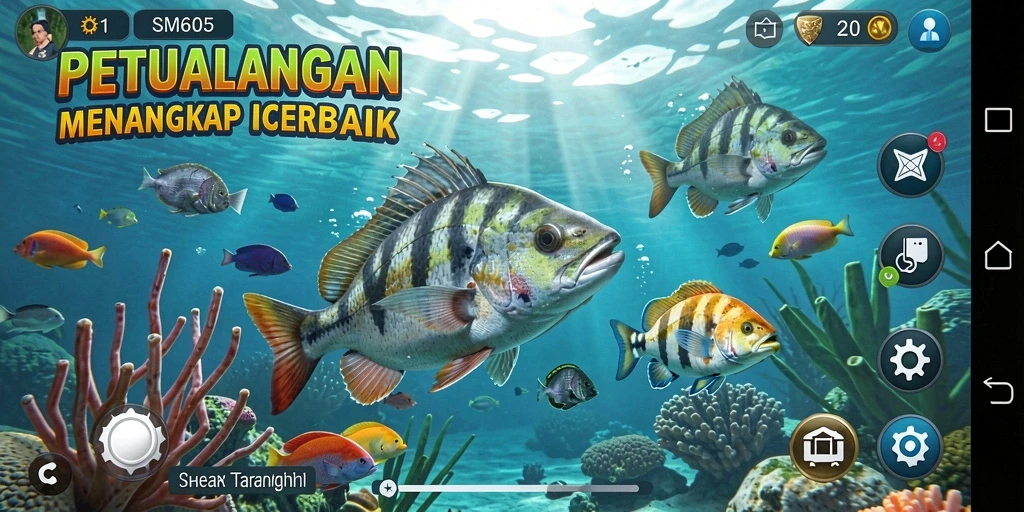 Gameplay seru saat menangkap ikan di SM605.