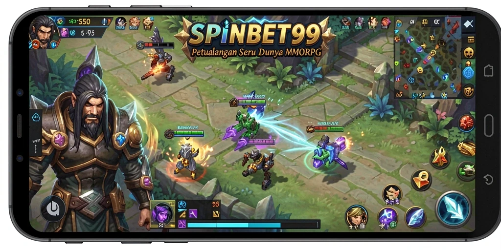 Screenshot gameplay SPINBET99 yang menunjukkan aksi seru dalam MMORPG.