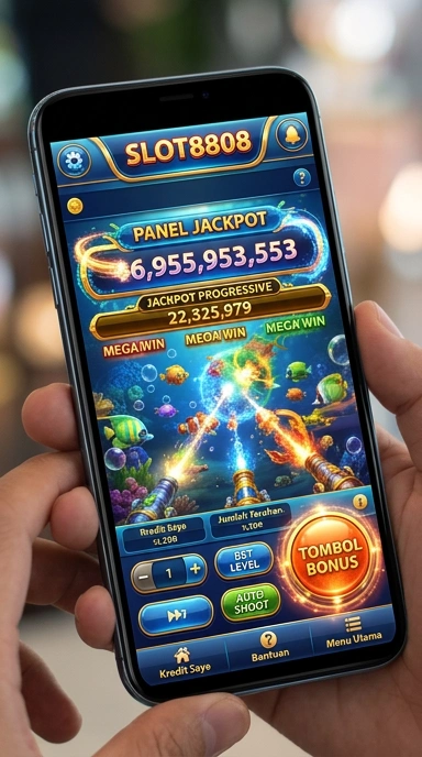 Tampilan aplikasi slot8808 dengan berbagai pilihan menu.